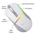 Xtrike Me Gm-322 Wired Gaming Mouse 7200 Dpi Rgb Backlight Ergonomic Design White - Image 2