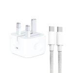 Iphone 15 Pro Max 3 Pin (uk Pin) 35w Usb-c Power Adapter With Usb-c To C Cable (without Packing)