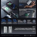 Remax Cx-2 10000mah 15w Wireless Power Bank With Stand Silver - Image 2