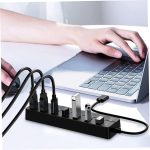 Speedx Sp-uhs307 7-port Expander Usb 3.0 Hub With Independent Switch Plug Play - Image 2