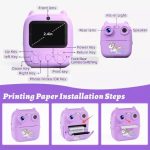 D8s Childrens Time Front/back Rear Hd Digital Thermal Print Camera 1080p 48mp Purple - Image 2