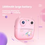 D8s Childrens Time Front/back Rear Hd Digital Thermal Print Camera 1080p 48mp Pink - Image 3