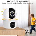 Speed-x N9-2 Hd Smart 4mp 2+2 Wifi Double Lens Auto-tracking Tow Way Audio Ir Night Vision Camera - Image 2