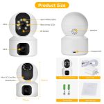 Speed-x N9-2 Hd Smart 4mp 2+2 Wifi Double Lens Auto-tracking Tow Way Audio Ir Night Vision Camera - Image 4
