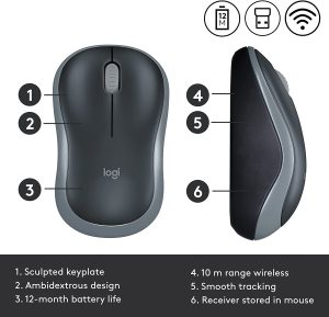 Logitech M185 Wireless Mouse, 2.4ghz With Usb Mini Receiver - Image 3