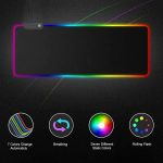 Rgb Gaming Mouse Pad Large (800×300×4mm) Led Mousepad With Non-slip Rubber Base Soft Pad - Image 2