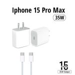 Iphone 15 Pro Max 2 Pin (us Pin) 35w Usb-c Power Adapter With Usb-c To C Cable - Image 4