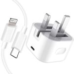 Iphone Usb-c Pd 20w Power Adapter Charger 3 Pin Uk Pin) With Cable - Image 2