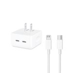 Iphone 14 Pro 2 Pin (us Pin) 50w Usb-c+c Power Adapter With Usb-c To Lightining Cable