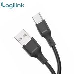 Logilink Usb To Type C Silicone Fast Charging Data Cable 1m (1 Year Warranty) Black - Image 3