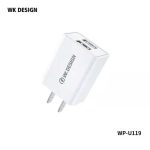 Remax Wk Dual Usb Fast Mobile Charger Wp-u119 Us Pin - Image 3