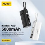 Aspor A351 2in1 Iphone & Type-c Flexible Portable Mini 5000mah Power Bank - Image 2