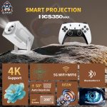Hcs350 Max Latest Allwinner H713 4k Android 11 High Lumen 1gb+8gb Wireless Smart Projector With Wireless Gamepad - Image 2
