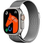 S9 Ultra 49mm (3 Straps) Smart Watch Series 9 With Metal Milanese Strap Bluetooth Voice Call 2.2 Inch Hd Screen With Fitpro App Silver - Image 3