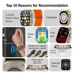 Hk8 Pro Max 2.12 Inch Amoled Screen Smart Watch Ultra 49mm Men Series 8 Nfc Wireless Charging Sports Watch With Wear Fit Pro App (orange) - Image 4