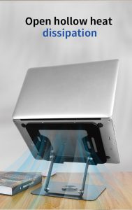 Laptop Stand 360 Degree Rotating Adjustable Portable Foldable 15 Inch Carbon Steel - Image 3