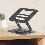Laptop Stand 360 Degree Rotating Adjustable Portable Foldable 15 Inch Carbon Steel - Image 2