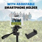 3366 Aluminium Tripod Stand (55-inch) With Mobile Phone Holder - Image 2