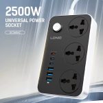 Ldnio Sc3604c 2500w Power Extension 3 Socket 3 Usb-a + 3 Usb-c 2m - Image 3