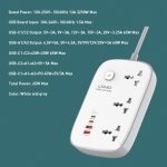 Ldnio Sc6 45w Gan Fast Charging 3250w Power Extension 3 Sockets 2 Usb-a + 2 Usb-c 2m - Image 3