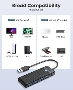 Orico Usb Hub 3.0 4 Ports Papw4a-u3-015-bk-ep Black Color - Image 4